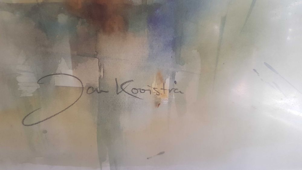 Jan Koistra moldura em cerejeira 86 x 63 cms