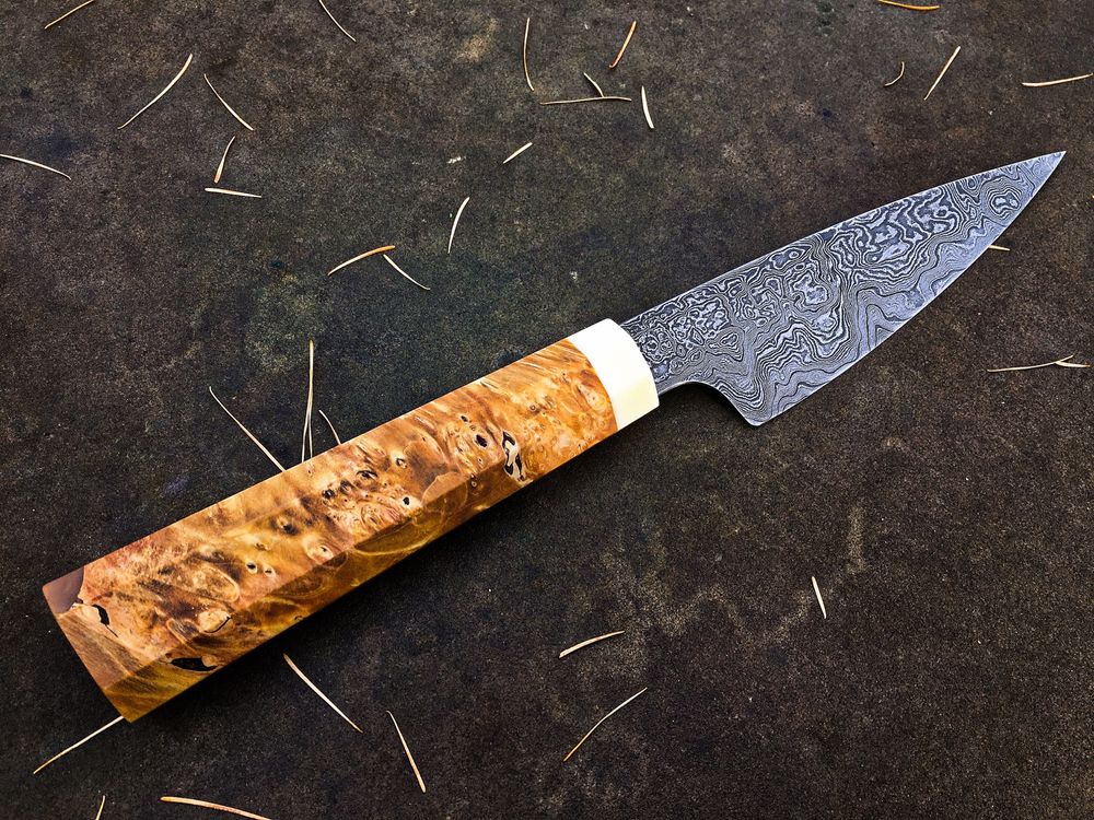 Nóż kuchenny damast custom handmade petty SKUD blades