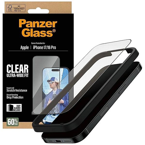 Szkło hartowane PanzerGlass Ultra-Wide Fit EasyAligner na iPhone 17 /