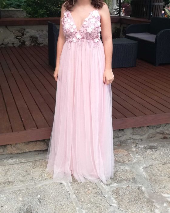 Vestido Brilhante Rosa Gala/ Baile Finalistas