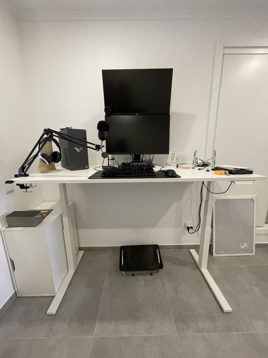 Secretária eletrica MITTZON IKEA sentado/em pé, branco, 160x80 cm