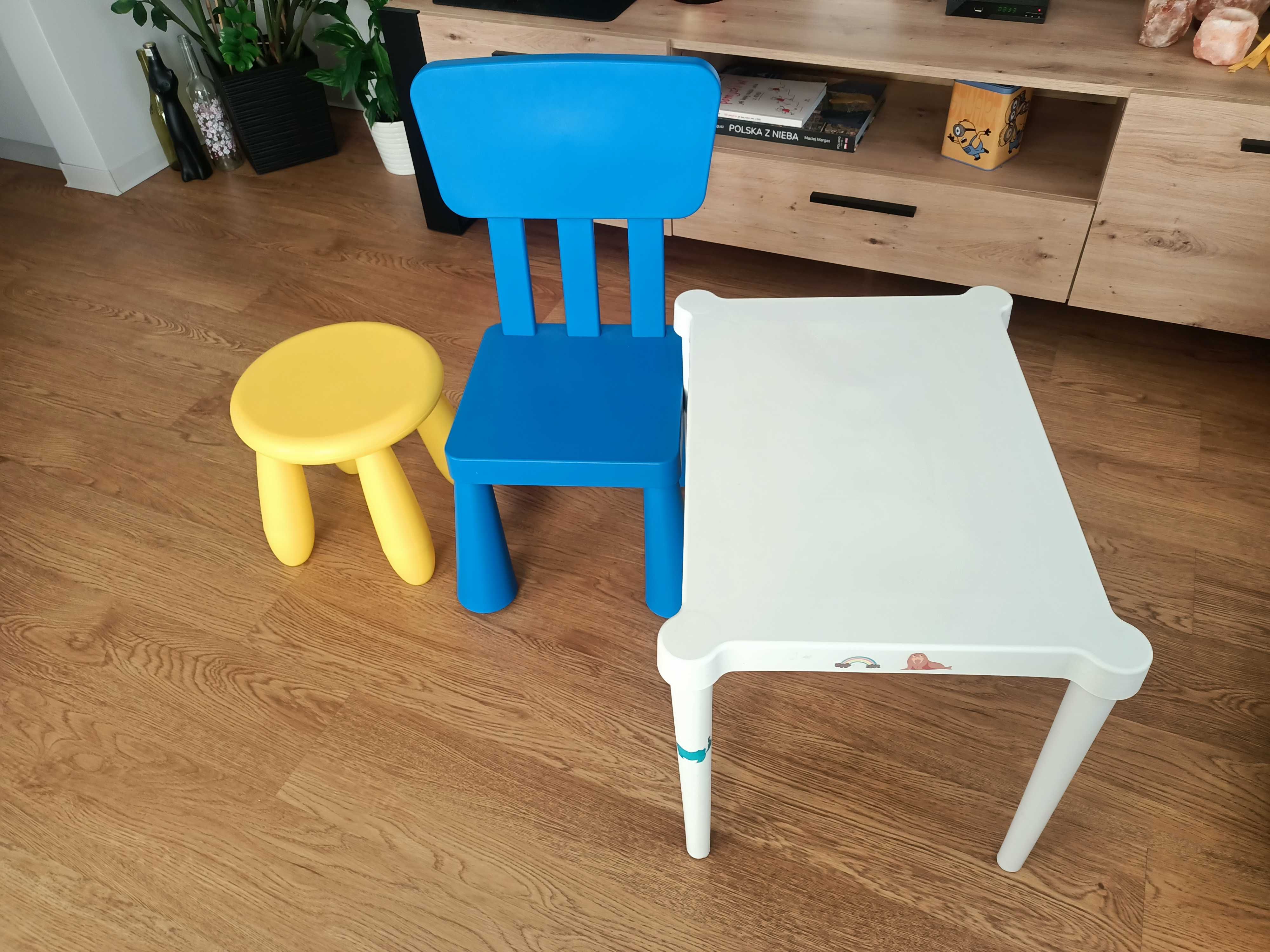 Krzesełko, stołek MAMMUT i stolik UTTER IKEA