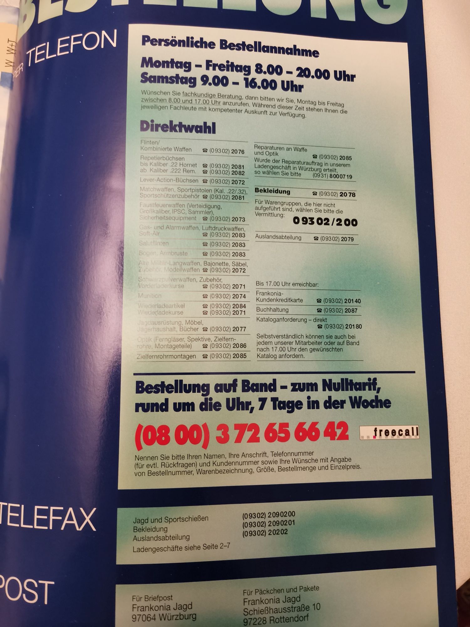 Katalog myśliwski Frankonia Jagd 2000, 2001.Jagd und Sportschiessen