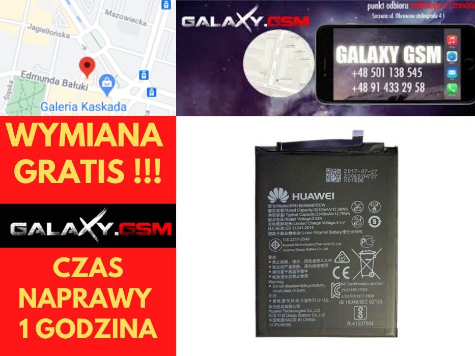 Huawei Nova 3 VKY-L09 HB386589ECW Bateria Oryginał Wymiana GRATIS Szcz