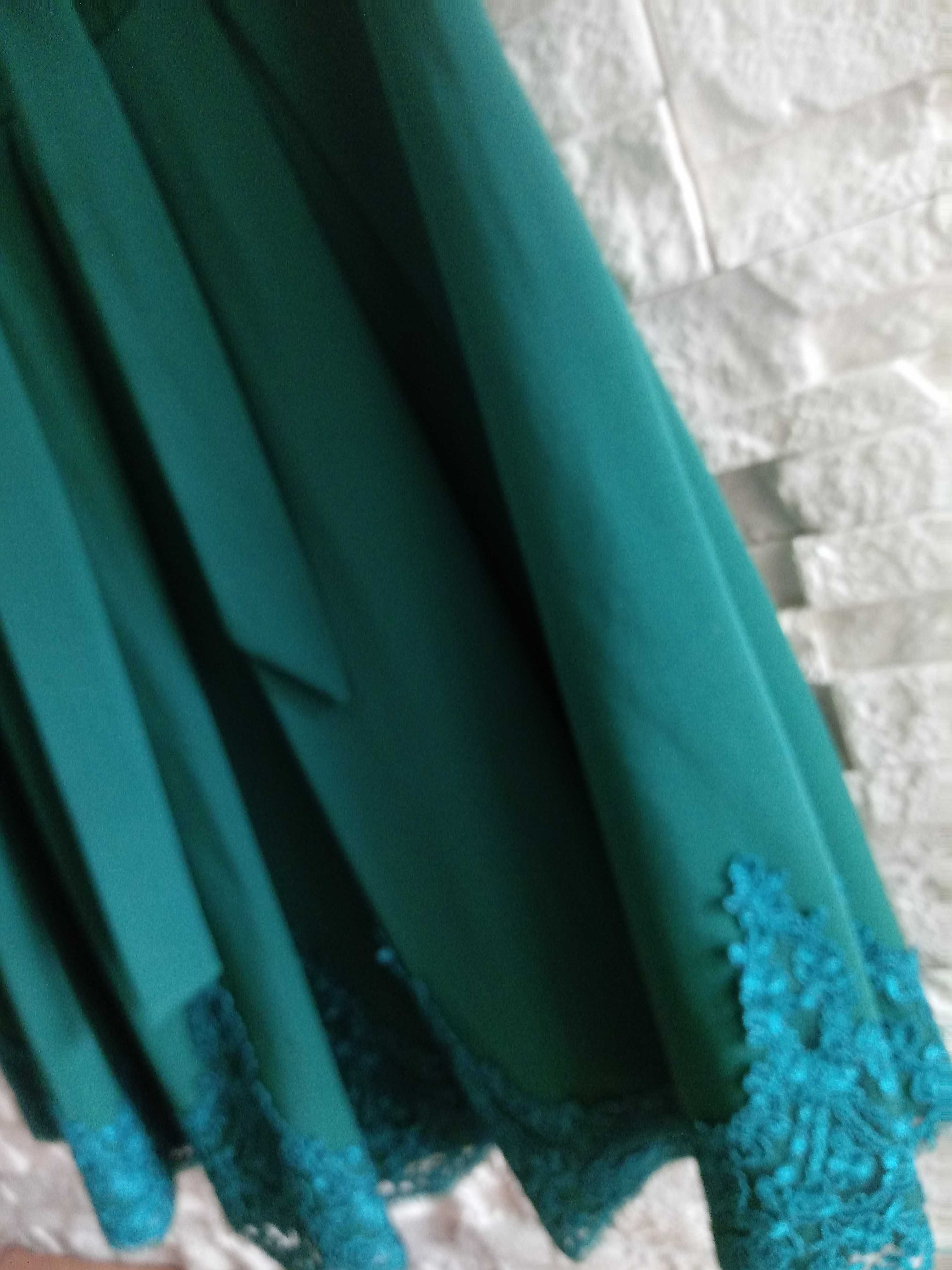 Sukienka butelkowa zieleń elegancka. 44/XL