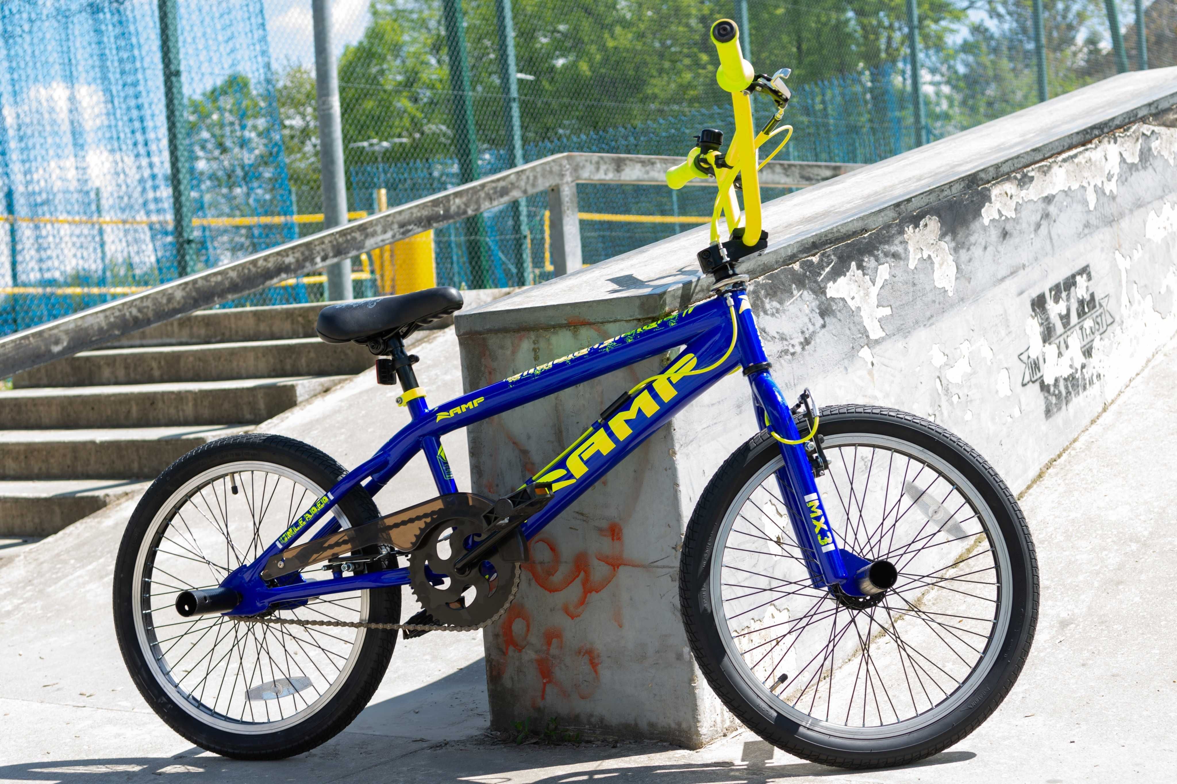 Rower BMX 20" AMP Wyczynowy Młodzieżowy Pegi x4 Rotor Kierownica 360