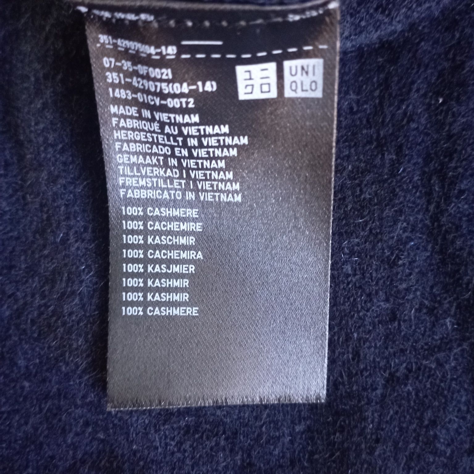 Светр чоловічий Uniqlo 100% кашемір