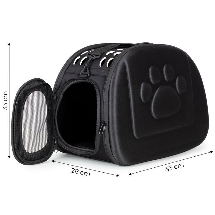 Duży Transporter Dla Kota Psa Torba Podróżna Czarny Petsi