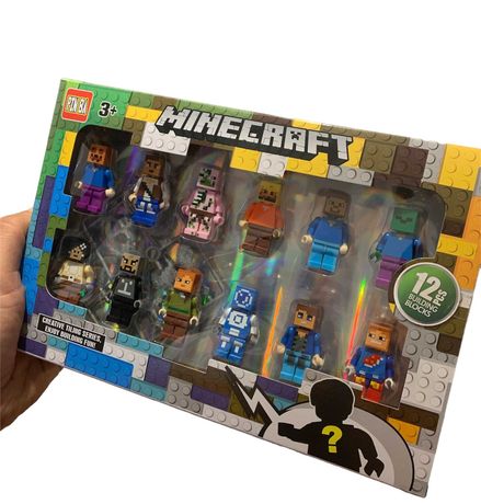 ' Figurki Ludzik Minecraft Steve Creeper Zestaw 12 Figurek Klocki lego