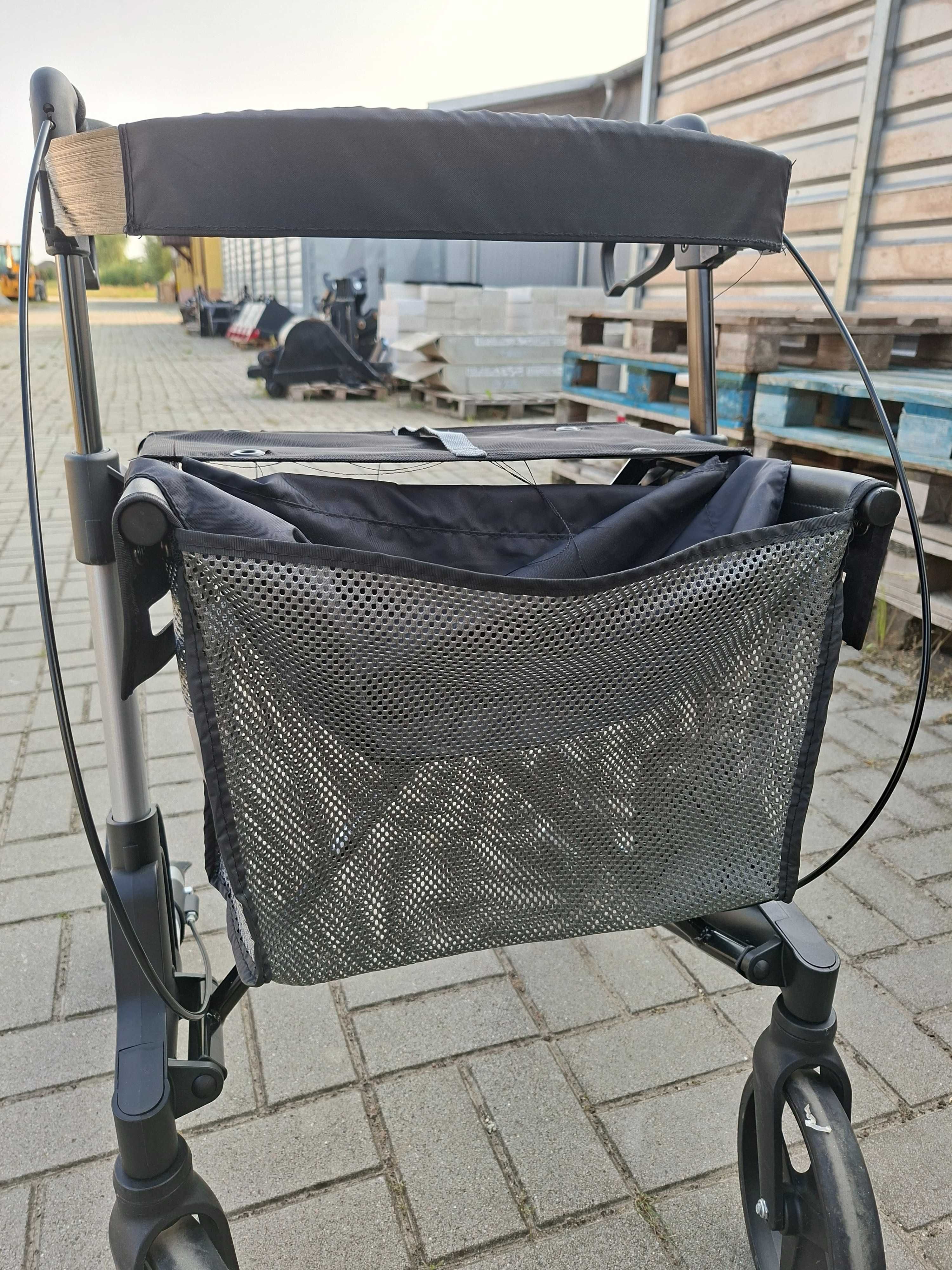 Balkonik Rollator Chodzik aluminiowy lekki składany siedzisko oparcie