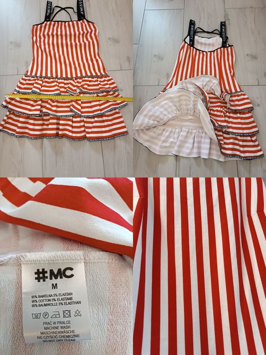 Miss City sukienka paski marynarskie logo lato uniwersalna S M L XL