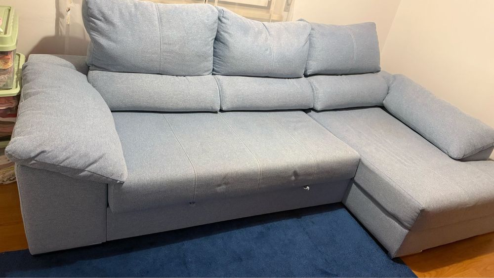 Sofa cama azul de ganga