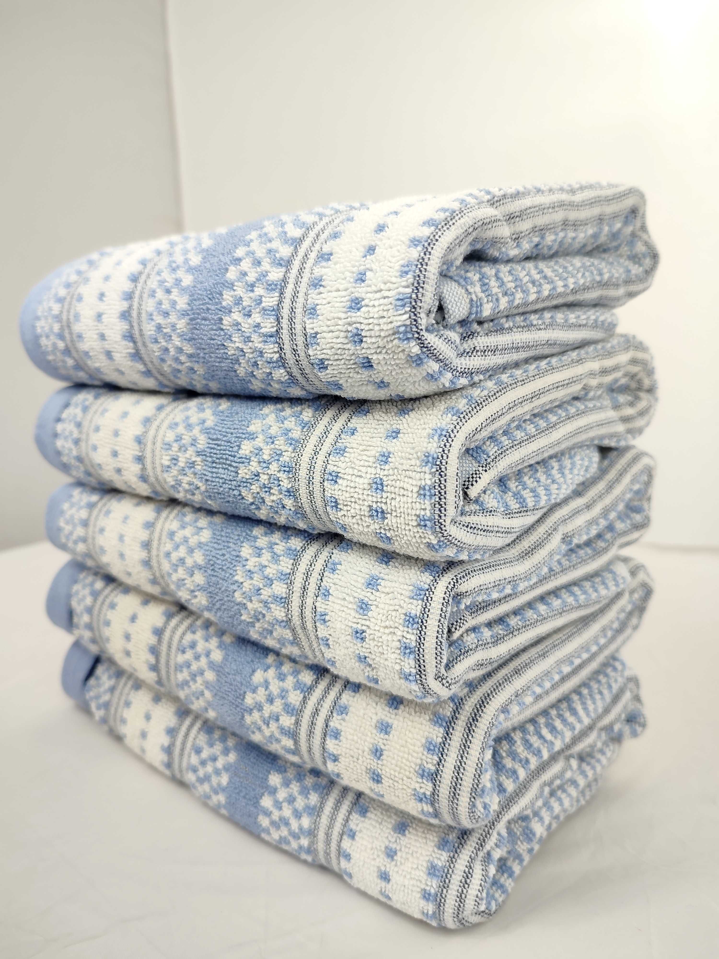 Ręcznik Möve mały do rąk Hotelowy 50x100 Outlet bawełna niebieski wzór
