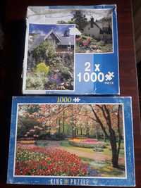 Пазл 1000 King Puzzle Парк тюльпанов Кёкенхоф, подарок- English Garden