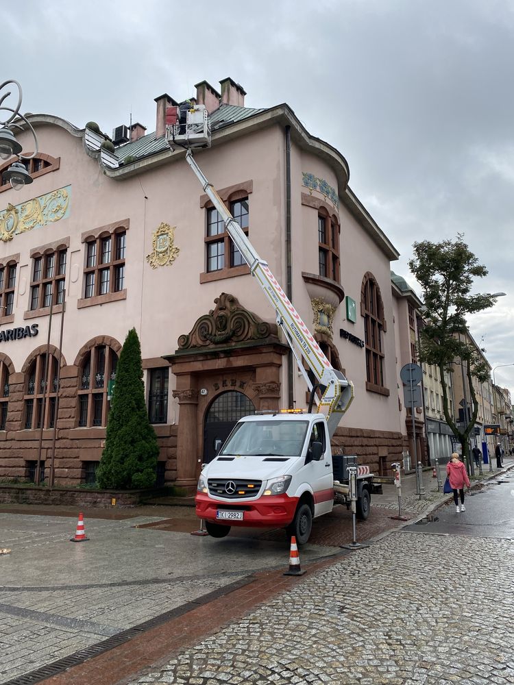 Wynajem/Usługi podnośnikiem koszowym oraz busem z operatorem zwyżka