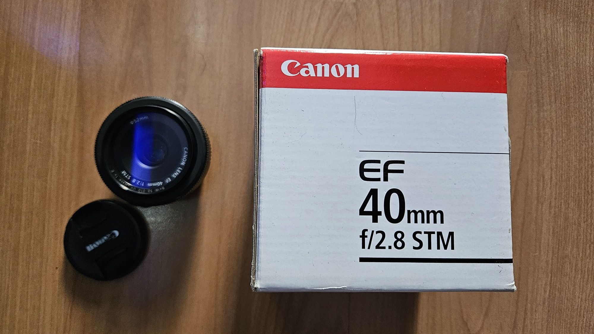 Canon EF 40mm 2.8 STM  + Filtro Haze + Caixa e Manuais
