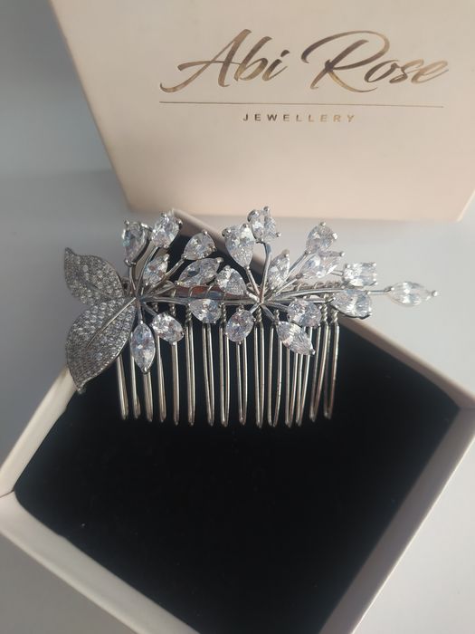 Srebrna ozdoba do włosów, wesele, ślub