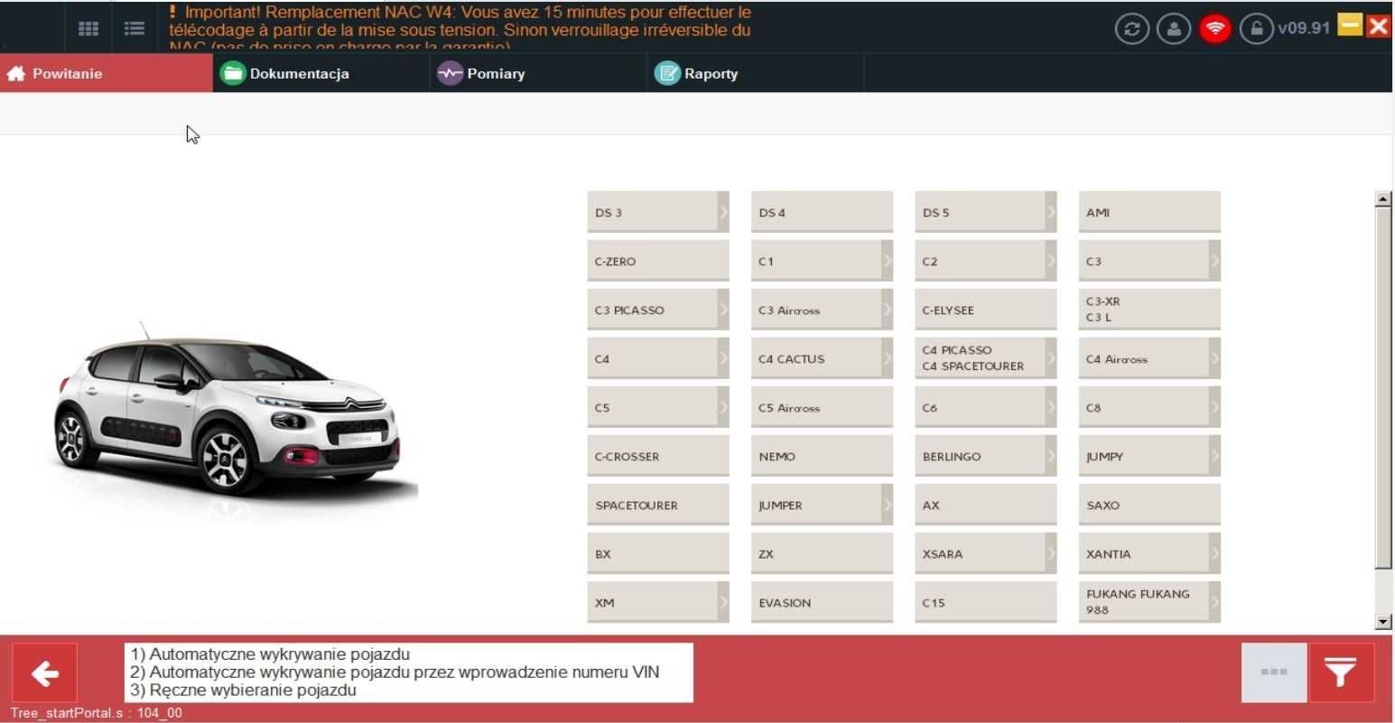 Diagbox 9.91 PL Diagnostyka Lexia Citroen Peugeot PP2000 Opel VMware