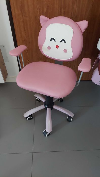 Krzesło fotel obrotowy dla dziecka dziewczynki różowy Kraków