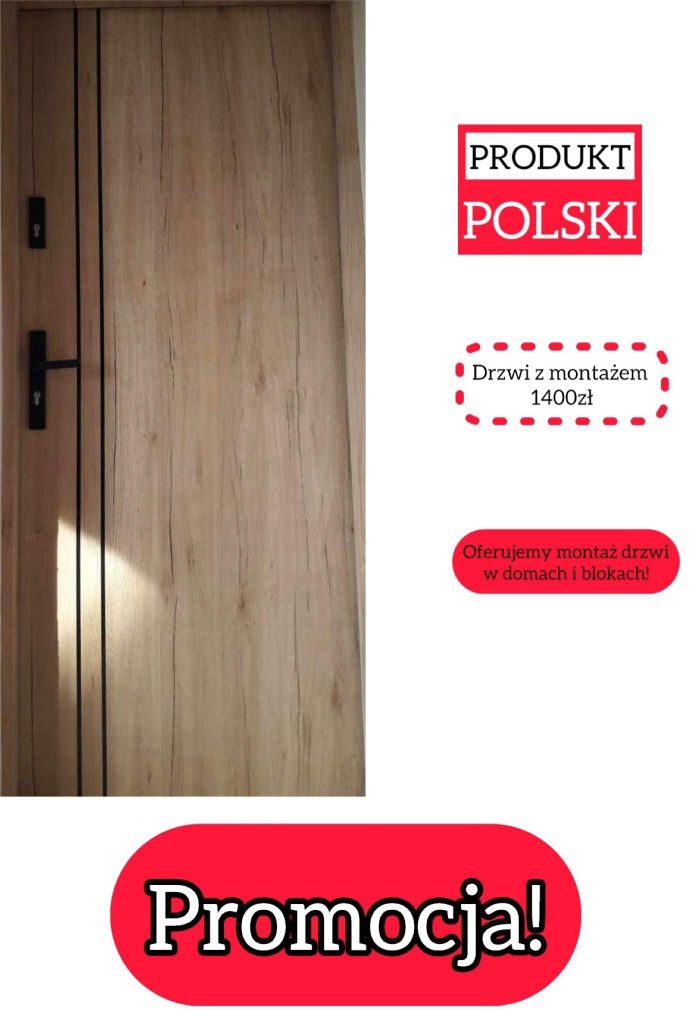 Drzwi zewnętrzne z montażem do bloku!!