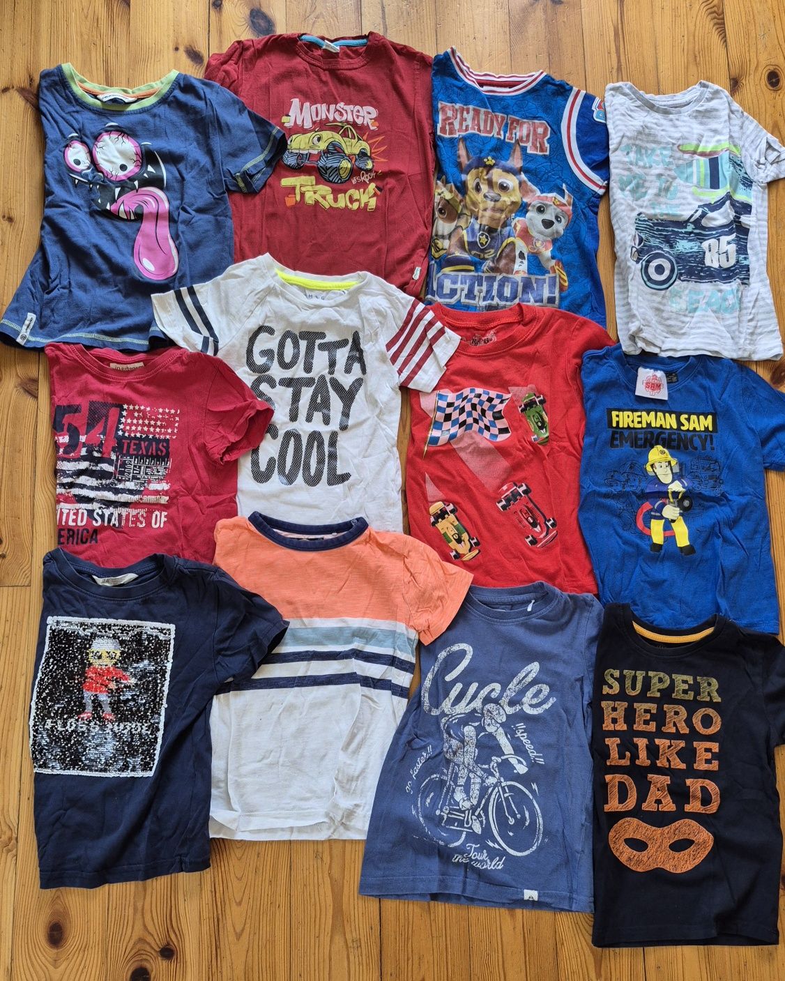 12 szt. T-shirt dla chłopca na 110 cm