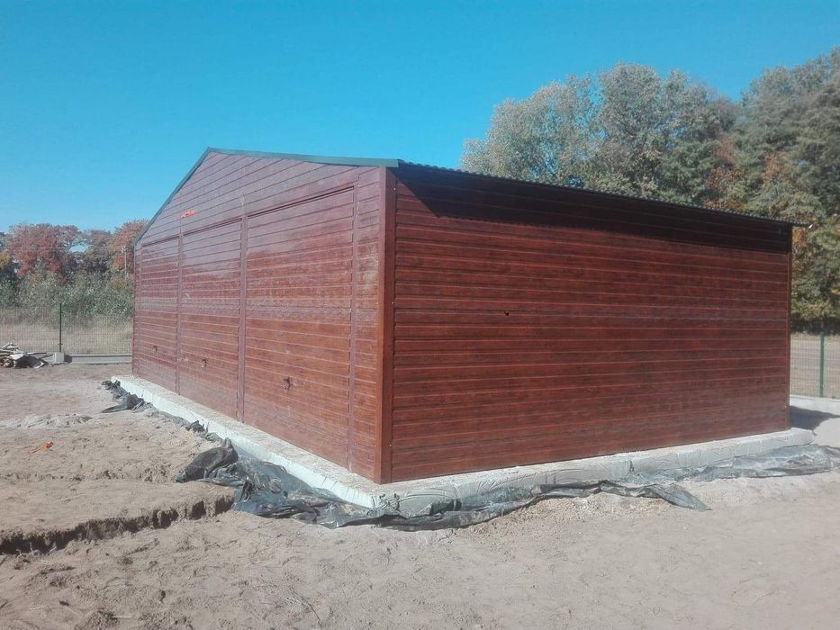 garaże blaszane, wiaty, hale,garaż 6x6 dwuspadowy