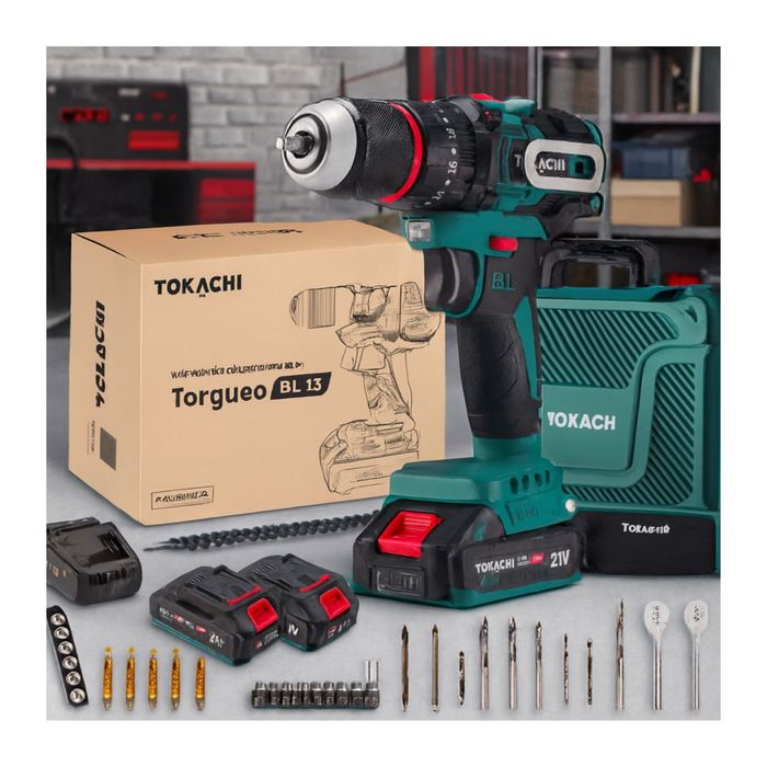 Wiertarko Wkrętarka Akumulatorowa Bezszczotkowa Udarowa 2xaku 21v fv