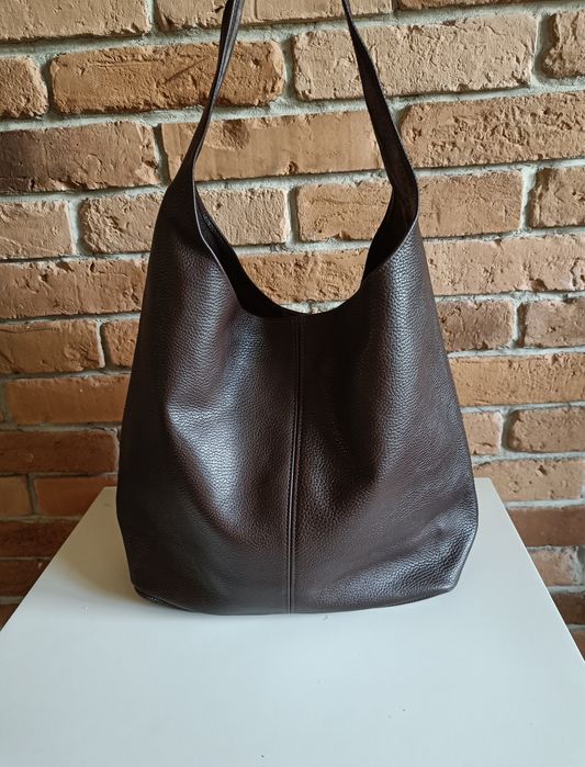 Torebka włoska Vera Pelle skóra naturalna na ramię i do ręki