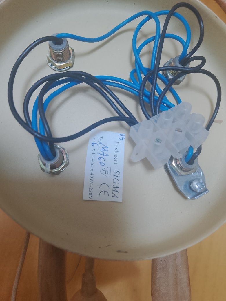 Lampa Sigma MA6D 6 x E14 nowoczesna stylowa w kwiaty i liście
