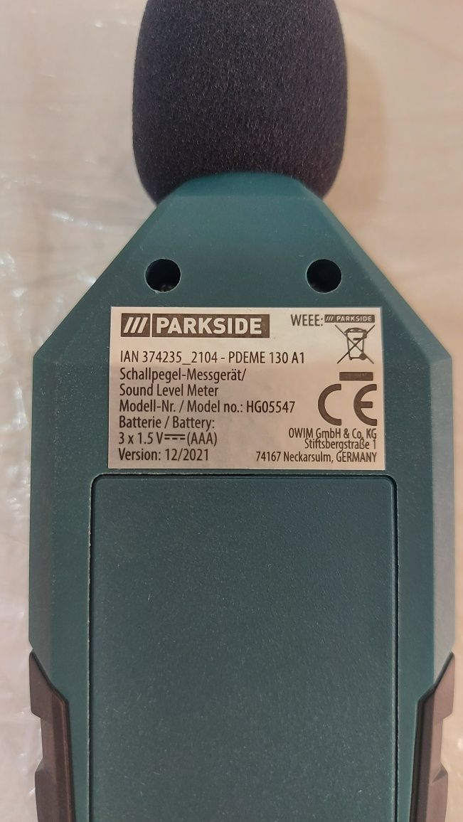 Измеритель уровня звука с цифровым дисплеем Parkside PDEME 130 A1