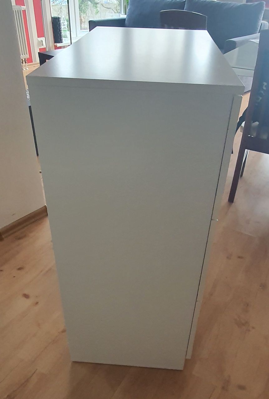 Komoda Ikea Brimnes, 3 szuflady, biały/szkło matowe, 78x95 cm Jak nowa