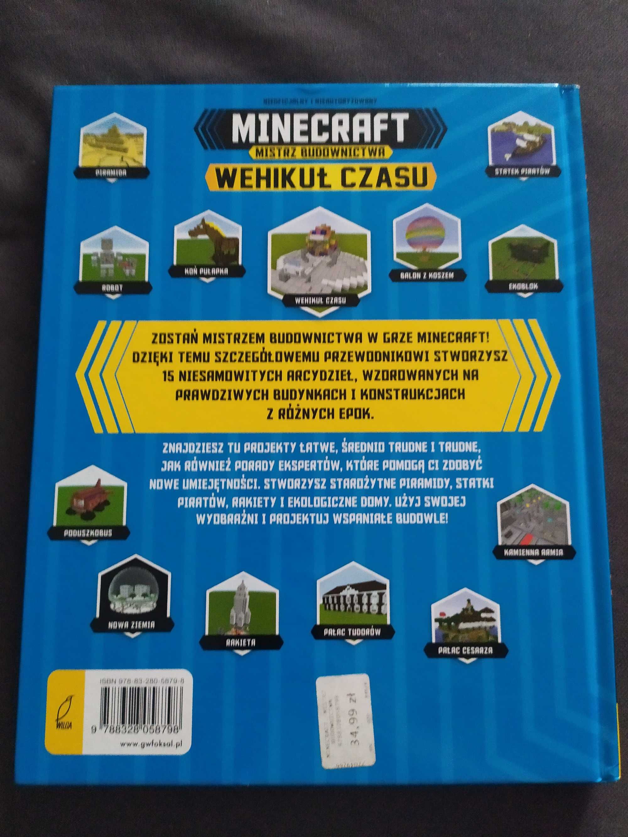 Książka Minecraft Mistrz Budownictwa Wehikuł czasu.