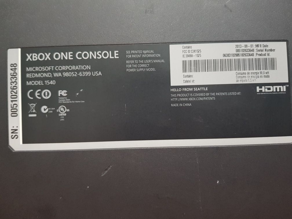 Xbox one, 365 gb