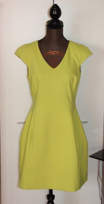 Simple zolta sukienka 34 Xs 36 S limonkowa zielona wesele chrzest slub