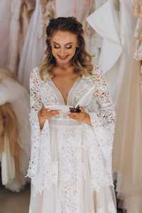 Весільна сукня з вишивкою та мереживом у стилі «Boho» від Ubride