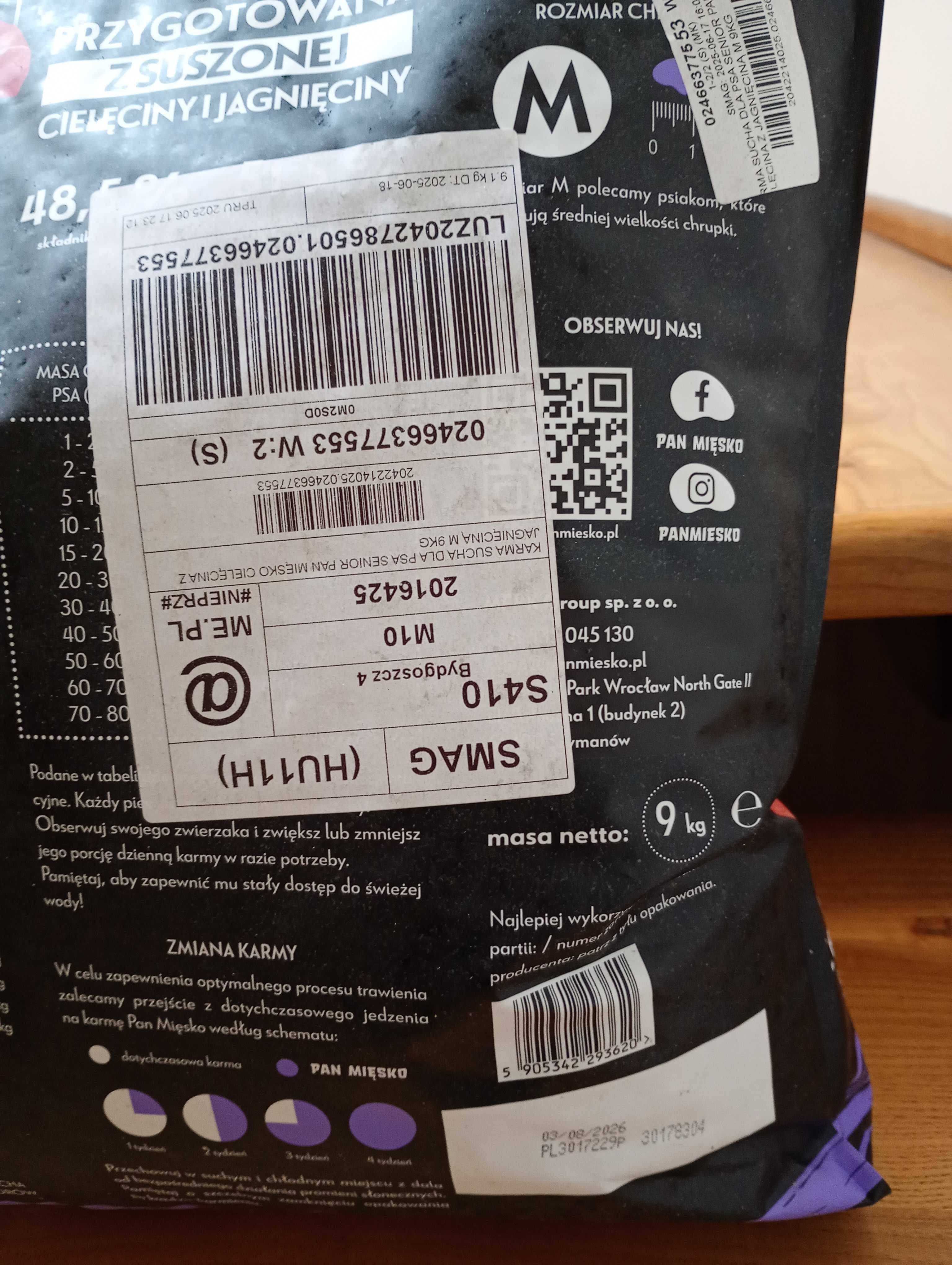 karma Pan Mięsko senior 9kg M cielęcina z jagnięciną