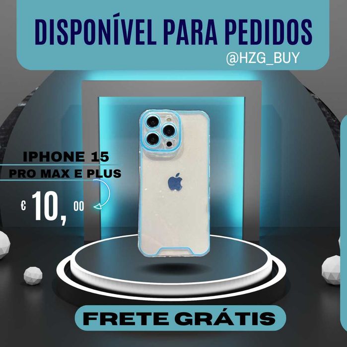 Capa para Iphone 15 pro max e plus fluorescente - FRETE GRATIS