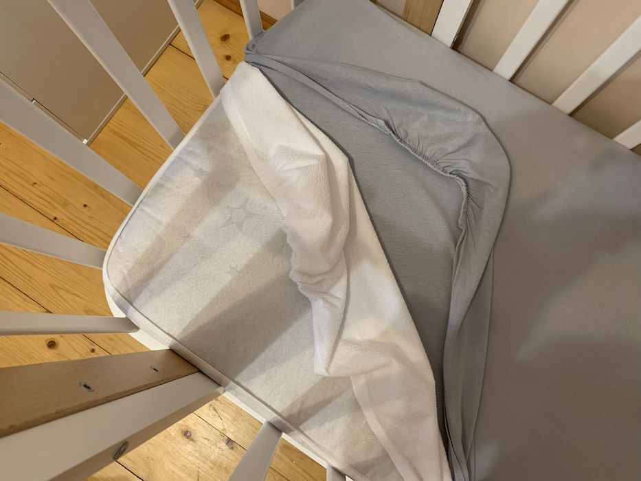 Ліжечко 120*60 Престиж + матрас + наматрацник + простирадло на гумці