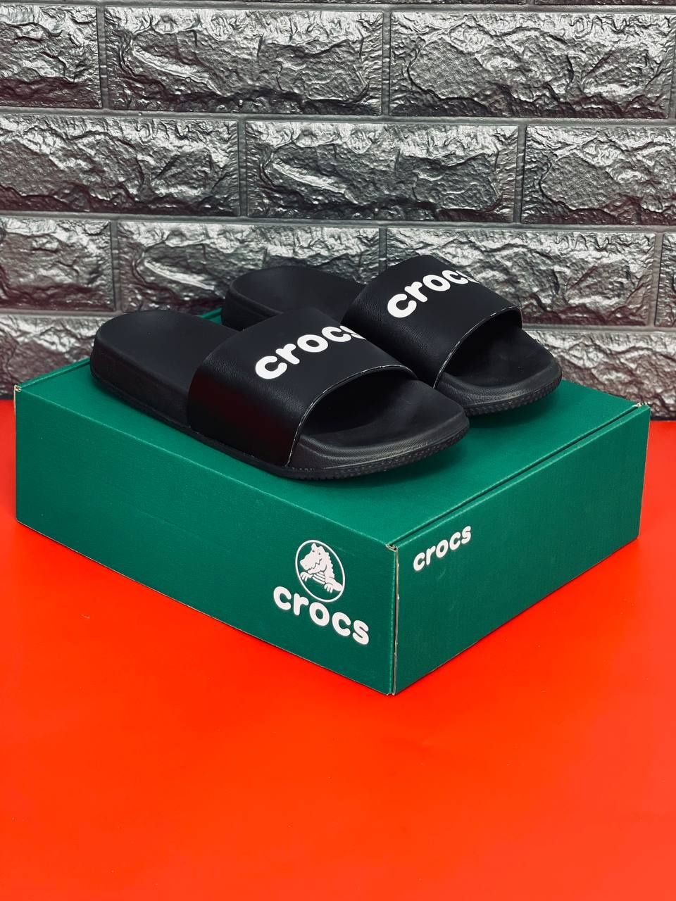 Мужские тапочки crocs черные шлепанцы крокс