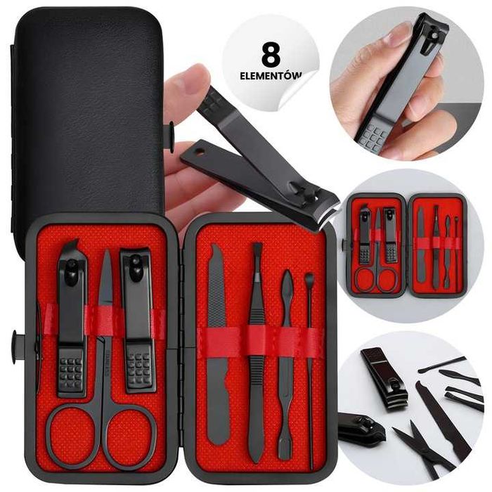 Zestaw do pedicure 8 el.  dobra jakość + etui