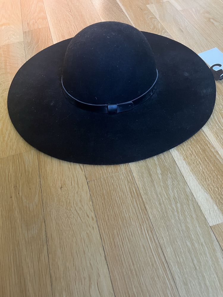 H&M czarny kapelusz wełniany wełna S 54