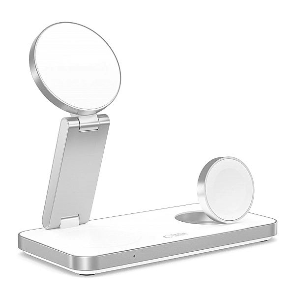 Tech-Protect Qi15W-A47/3In1 Magnetic Magsafe Wireless Charger White