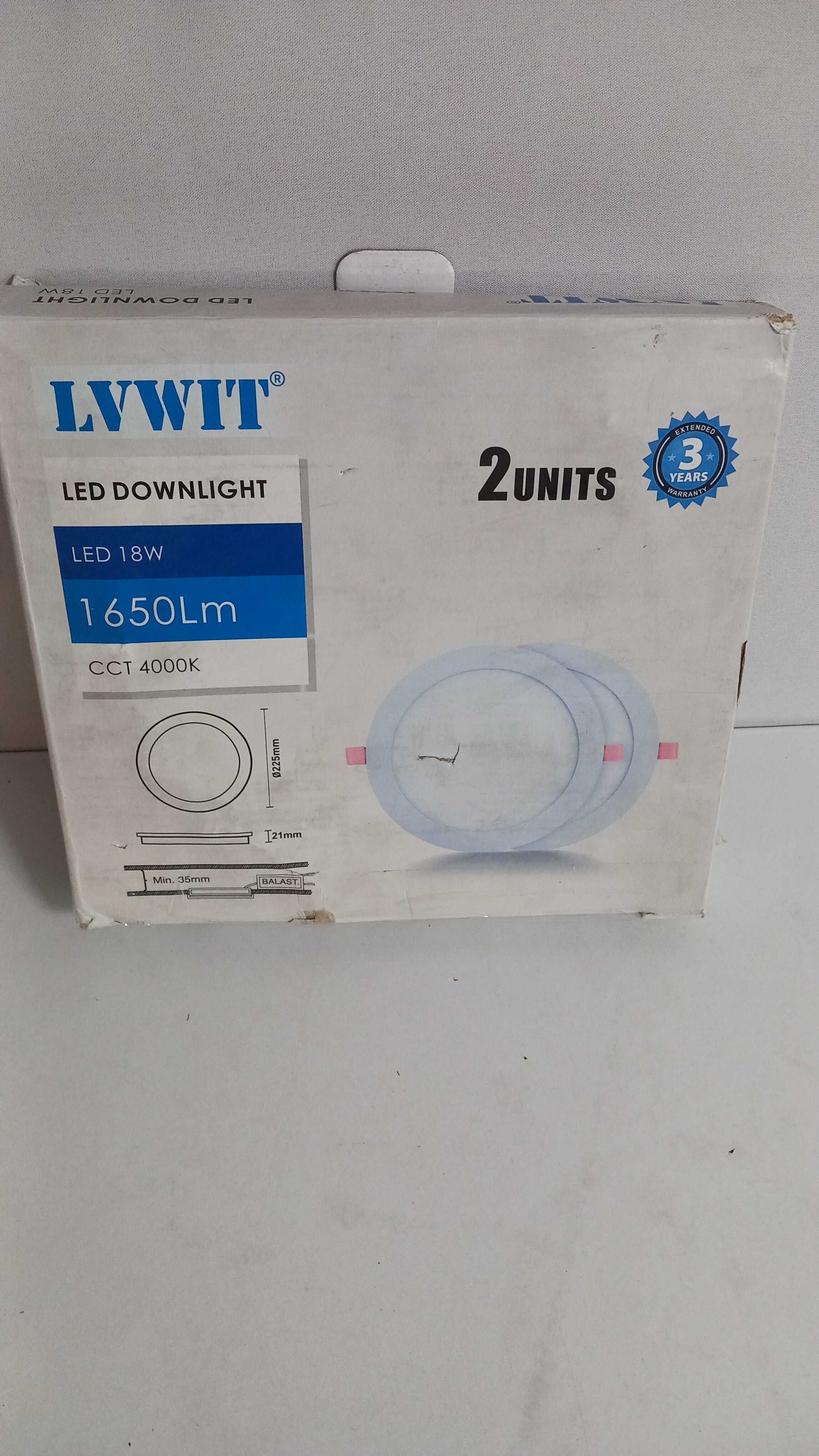 LVWIT 2 x 18 W ultra cienkie lampy LED