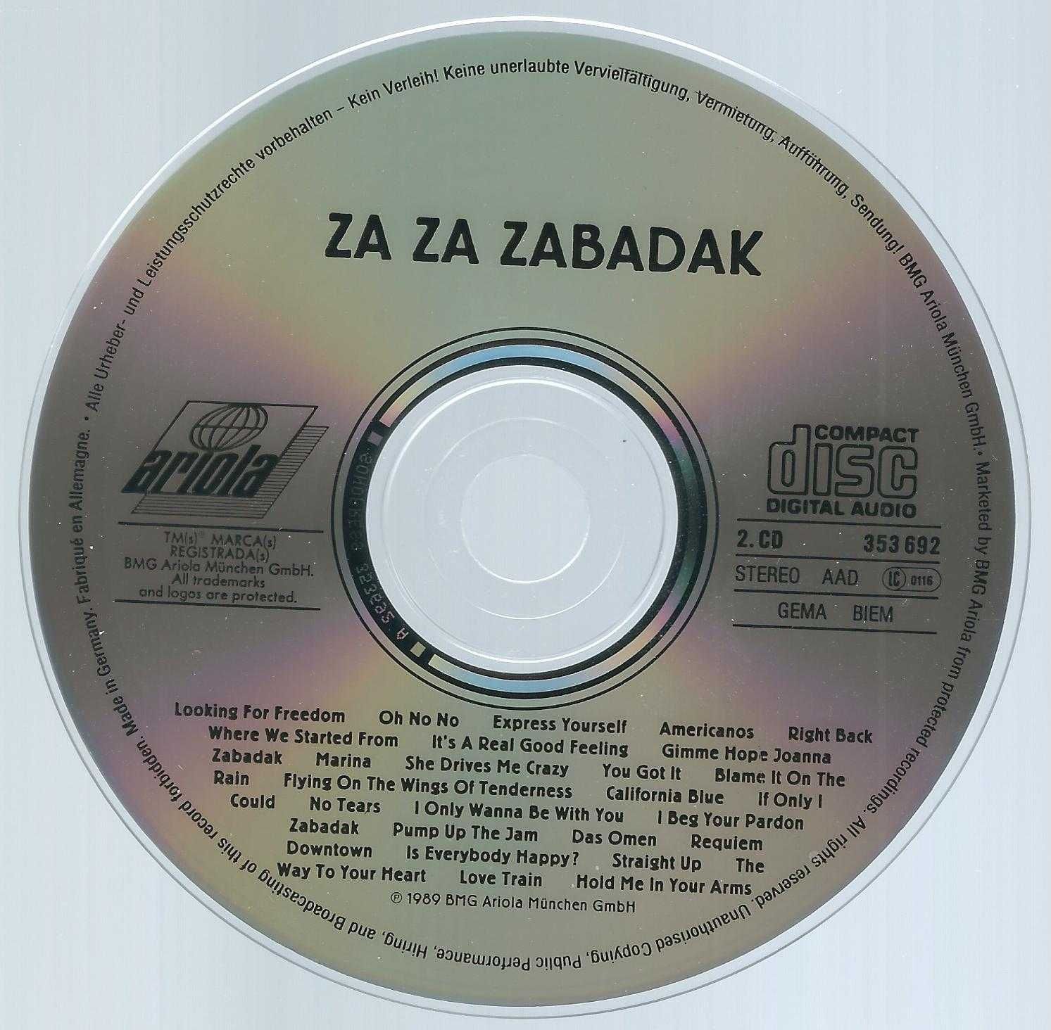 2 CD Original Bananas - Za Za Zabadak (1989) (Ariola)