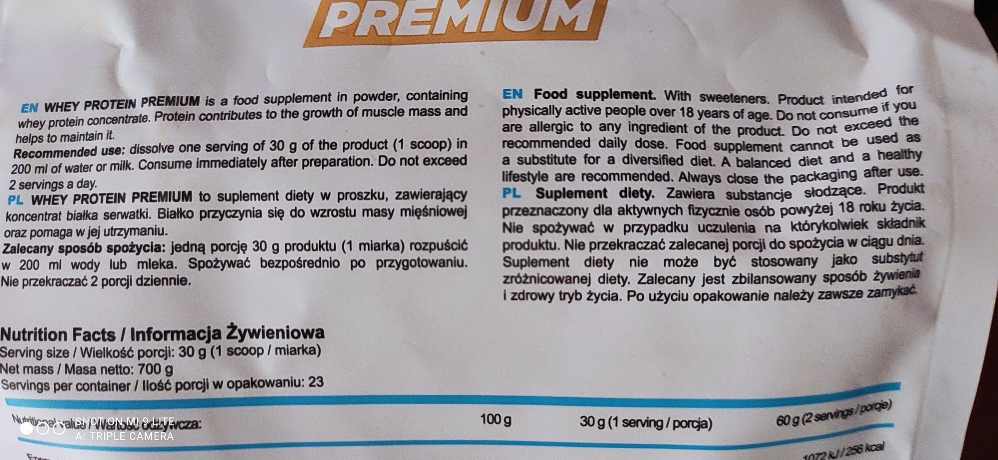 Białko WPC Premium, Allnutrition, 700g, vanilla flavour