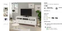 HEMNES Szafka pod TV, biała bejca, 148x47x57 cm
