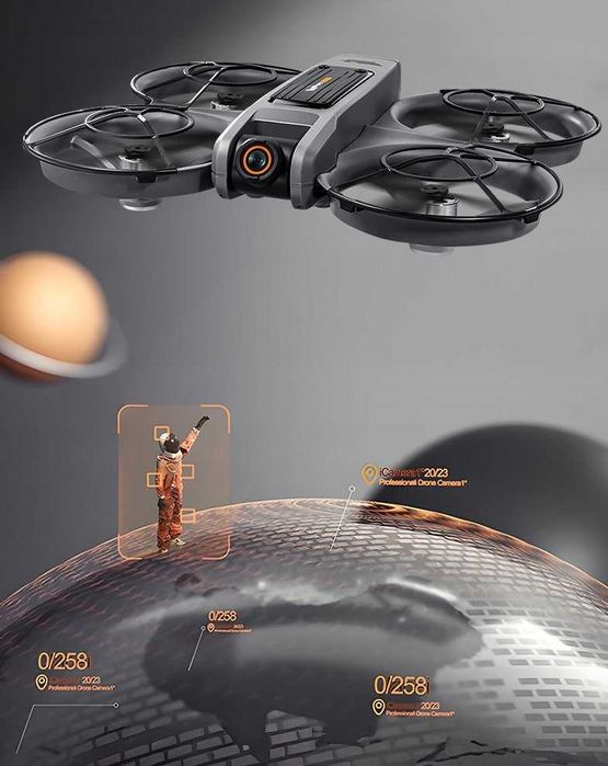 Dron kontroler LCD 2 kamery silnik bezszczotkowy 145G WIFI 2x AKU