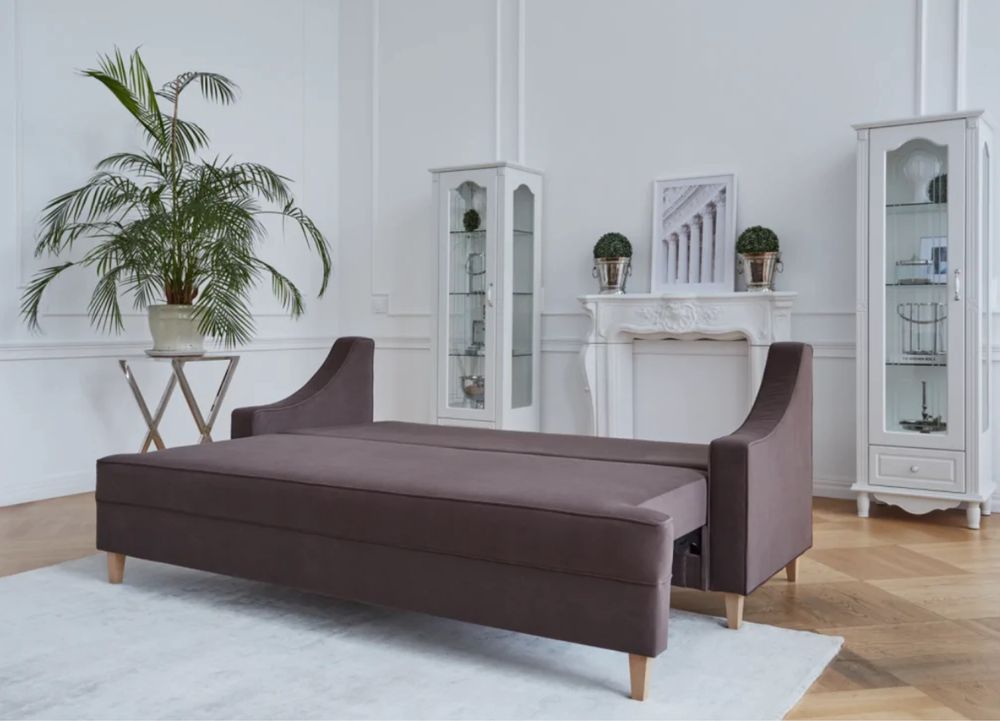 Brązowa Sofa 3-osobowa 225 x 90 x 88, s, outlet, -50%, okazja!