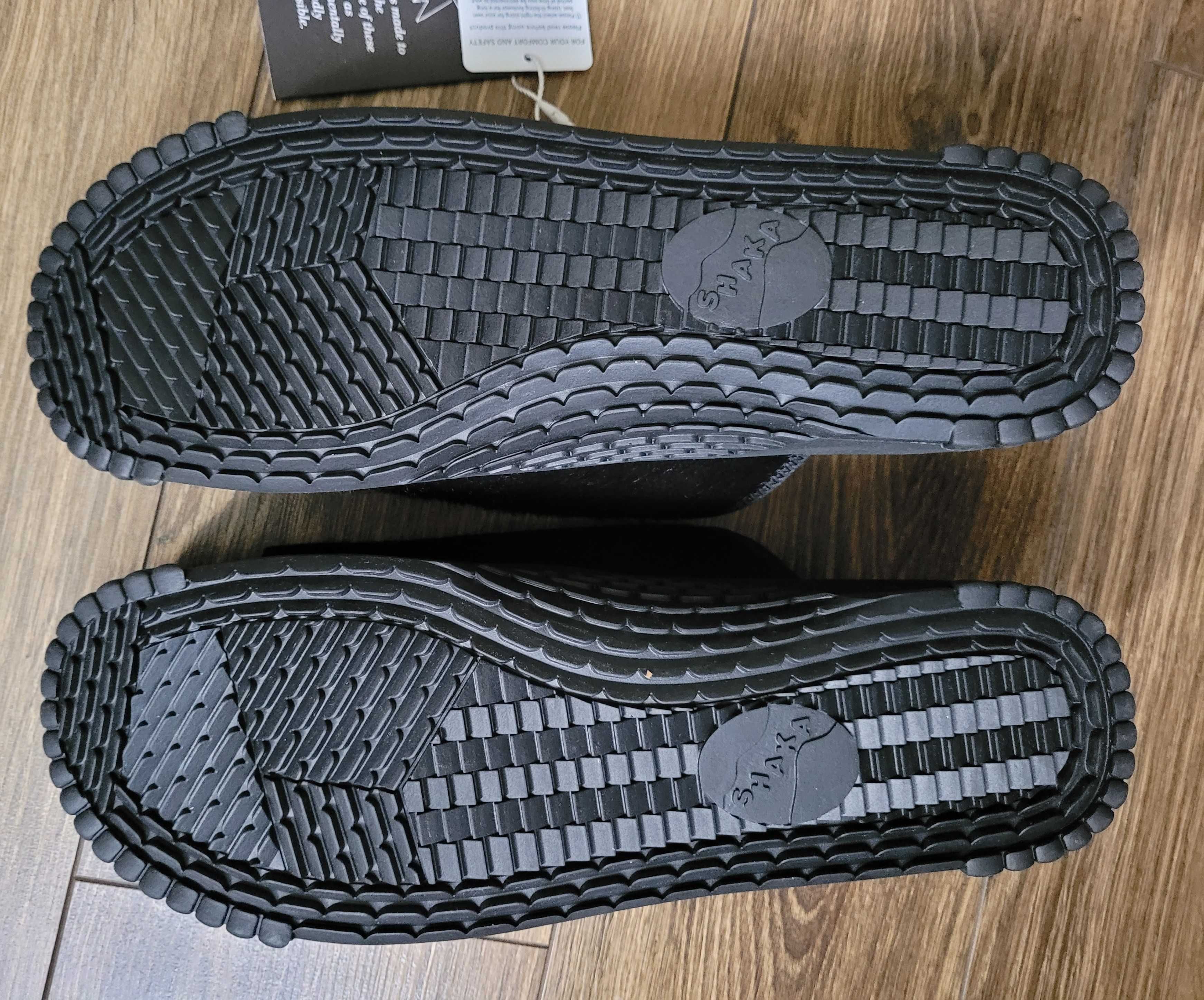 buty sandały klapki Shaka X - packer 45 UK 10 czarne krowie włosie