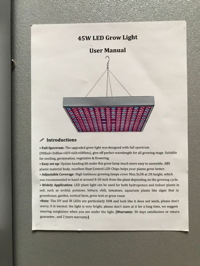 LED полного спектра для комнатных растений 45W 220V